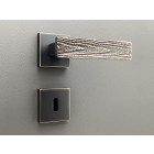Poignée de porte design à clé finition aspect cuivre patiné noir Flora - KATCHMEE