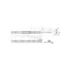 Jeu de coulisses à billes à sorties totale avec supports, hauteur 45mm, longueur 500mm, Acier, Zingué
