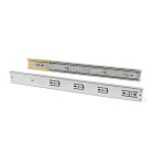 Jeu de coulisses à billes pour tiroirs à sortie totale, fermeture amortie, hauteur 45mm, longueur 500mm, Acier, Zingué