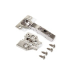 Lot de 20 charnières droites X91N avec embases à visser, Hauteur 0, Acier, Nickelé