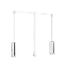 Emuca Penderie rabattable pour armoire Sling, 600 - 830, Plastique blanc, Acier et Plastique
