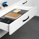 Jeu de coulisses invisibles pour tiroir Silver, à sortie totale, avec fermeture amortie et loqueteau, profondeur 340mm, Acier, Zingué