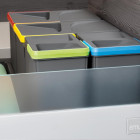 Kit de bacs de tri sélectif pour tiroirs de cuisine Recycle hauteur 216mm, 2x12litres, Plastique gris anthracite