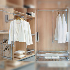 Penderie rabattable pour armoire Hang, 450 - 600, Chromé, Acier et Plastique.