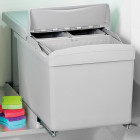 Poubelle de recyclage pour fixation inférieure et extraction automatique dans caisson de cuisine 1x16litres 2x7,5litres, Plastique gris