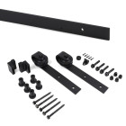 Kit de quincaillerie pour porte coulissante suspendue en bois de Barn, Sans fermeture souple, panneaux non inclus, Acier et Plastique, Peint en noir