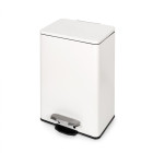 Bac de tri sélectif a compartiments Recycle, ouverture du couvercle par pédale, 1x12litres, Aluminium, Peint en blanc