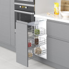 Chariot extractible Suprastar avec fermeture amortie, module 400mm, Acier, Chromé