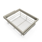 Kit de panier et cadre coulissant avec fermeture souple pour armoire, réglable, module 600mm, Gris pierre