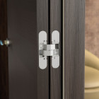 Lot de 2 charnières à boîtier pour portillon, charge 40kg, ouverture à 180 degrés, Zamak, Blanc