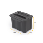Poubelle de recyclage pour suspendre la porte et collecter les déchets Recyclage, 1 x bac de 5 litres, avec couvercle, Plastique gris anthracite