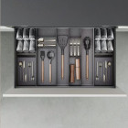 Orderbox Rangement de tiroir, 150x470mm, Acier et Bois, Gris antracite