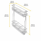Porte-bouteilles latéral extractible SupraMax avec fermeture amortie, module 150mm, acier, chromé