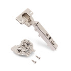 Lot de 20 charnières coudées X92 avec fermeture amortie avec embases à visser, Hauteur 0, Acier, Nickelé Lot de 20 charnières coudées X92 avec fermeture amortie avec embases à visser, Hauteur 0, Acier, Nickelé