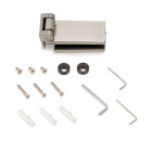 Charnière pour porte en verre avec garniture en acier inoxydable, charnière horizontale avec embout de 34mm, pour porte de 8-12mm, acier inoxydable
