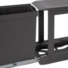 Poubelles de recyclage pour la cuisine, 1 x 30L, fixation inférieure et extraction automatique, Acier et Plastique, Gris antracite