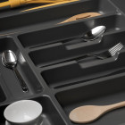 Range-couverts Optima pour tiroir universel, module 600mm, Plastique, Gris antracite