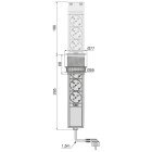 Multiconnecteur Vertikal Push 60, diamètre 60 mm, 3 prises de type Schuko, 1 USB de type A, 1 USB de type C, Acier et plastique, Acier inoxydable