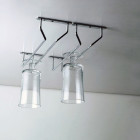 Porte-verres pour meubles Supra 1 rangée, longueur 340mm, Acier, Chromé