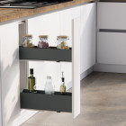 Porte-bouteilles latéral extractible TitaneMax, avec fermeture amortie, dimensions et couleurs aux choix