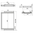 Rack avec glissières à extension totale et à fermeture douce pour accessoires d'armoire Quartz, 837-863mm, Aluminium et plastique, Titane