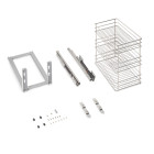 Chariot coulissant Supra avec fixation inférieure à fermeture amortie, acier, chromé - dimensions aux choix