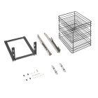 Chariot coulissant Titane avec fixation inférieure à fermeture amortie, acier, Gris antracite - dimensions aux choix