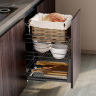 Chariot coulissant Titane avec fixation inférieure à fermeture amortie, module 400mm, acier, Gris anthracite Chariot coulissant Titane avec fixation inférieure à fermeture amortie, module 400mm, acier, Gris anthracite