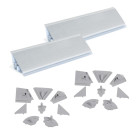 Lot de 2 profils d'étancheité triangulaires Plasline avec accessoires d'installation, 2 profils longueur 2.35m, Plastique, Anodisé Satiné