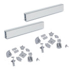 Lot de 2 profils d'étanchéité rectangulaires pour cuisine Miniline avec accessoires d'installation, 2 profils longueur 2.35m, Plastique, Anodisé satiné