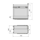 Chariot extractible avec paniers et panier à pain Harmony avec fermeture à amortie, Module largeur 300mm hauteur 700mm, Acier et Bois, Gris anthracite