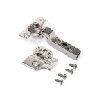 Lot de 20 charnières super coudées X91N avec embases à visser, Hauteur 0, Acier, Nickelé