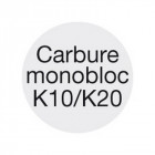 Fraise longue, 3 dents, 45°, en carbure monobloc, recouverte de TiAIN, Ø d1 - h10 : 4,0 mm, Long. totale l1 57 mm, Long. coupe l2 8 mm