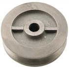 Galet en fonte à gorge carrée diamètre 60 mm pour porte coulissante sur fer plat