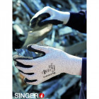 Gant anti coupure singer taille 9 tricot enduit latex protection niveau 5 dos aéré