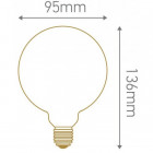 Globe led filament E27 8W (eq. 60 watt) 'Calotte argentée' - Dimmable - Couleur eclairage - Blanc chaud 2700°K