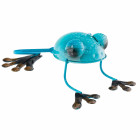 Grenouille en métal déco bleu 12x5x22cm
