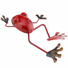 Grenouille en métal déco rouge 12x5x22cm