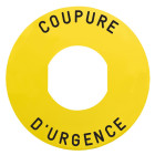 Harmony - étiquette plate - jaune - 'coupure d'urgence' - ø60 (zby9160)