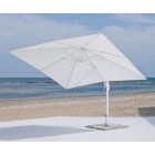 Grand parasol de jardin gaban en aluminium mat blanc toile blanc, hev31237