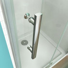 Cabine de douche 90x100x195cm 2 portes de douche pivotante et pliante verre anticalcaire