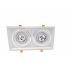 Downlight spot led cob rectangle orientable 2x20w 120 - couleur eclairage au choix