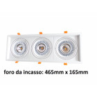 Downlight spot led cob rectangle orientable 3x20w 120 - couleur eclairage au choix