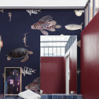 Papier peint bleu poissons tropicaux - ACQUARIONOTTURNO++