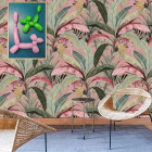 Papier peint forêt tropicale rose - FORESTAROSA++