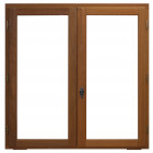 Fenêtre 2 vantaux en bois exotique hauteur 105 x largeur 110 (cotes tableau)