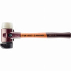 Maillet halder simplex caoutchouc chargé, avec pied intégré / nylon, avec boîtier en fonte malléable et manche en bois de haute qualité - d=80 mm - 3028.280