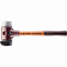 Maillet halder simplex caoutchouc chargé, avec pied intégré / métal doux, avec boîtier en fonte malléable et manche en bois de haute qualité - d=80 mm - 3029.280