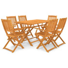 Mobilier à dîner pliable de jardin 7 pcs Bois d'acacia solide