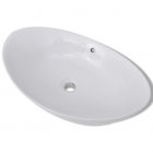 Luxueuse vasque céramique ovale avec trop plein 59 x 38,5 cm